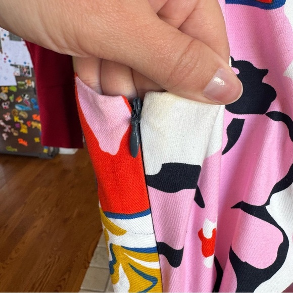 Whit Two Petal Print Cross Back Cotton Summer Dress Size 4 - Picture 9 of 9